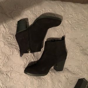 Black suede booties